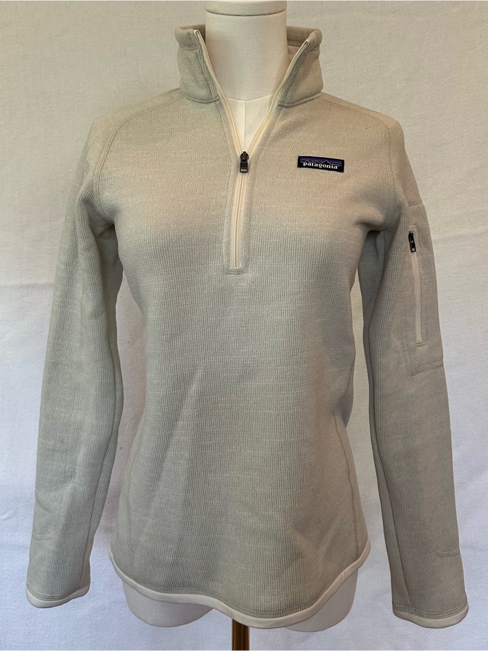 Patagonia White/Beige Quarter-Zip Pullover Better Sweater XXS